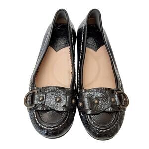 Frye John A Black Patent Penny Loafers Genuine Leather Black Womens 8 Comfort